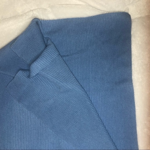 Fate Blue Shaker Knit Oversized Poncho Elbow Length Sweater Size Small - Picture 7 of 8